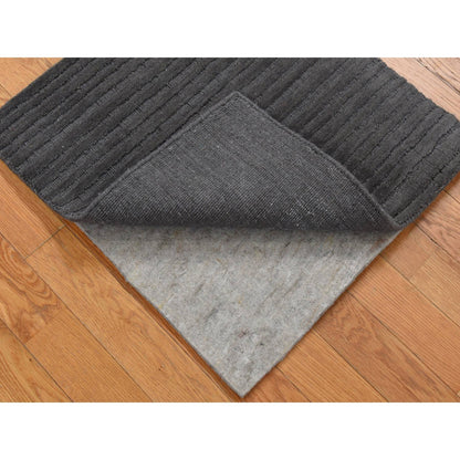 Modern and Contemporary Wool Hand Loomed Rug Black No Border 2.0X2.0 -O080361