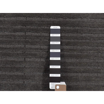 Modern and Contemporary Wool Hand Loomed Rug Black No Border 2.0X2.0 -O080361