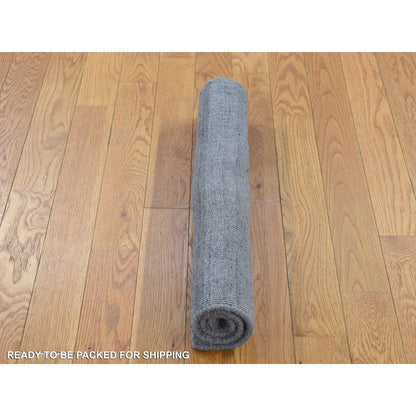Modern and Contemporary Wool Hand Loomed Rug Grey No Border 2.0X2.0 -O080362