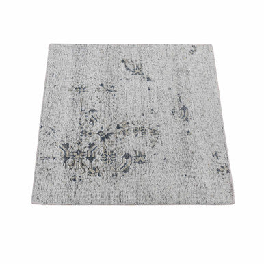 Modern and Contemporary Silk Hand Knotted Rug Ivory No Border 2.0X2.2 -O080364