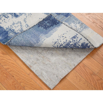 Modern and Contemporary Wool Hand Knotted Rug Blue No Border 2.0X3.0 -O080367