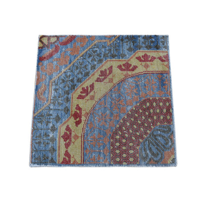Mamluk Wool Hand Knotted Rug Blue No Border 2.0X2.1 -O080370