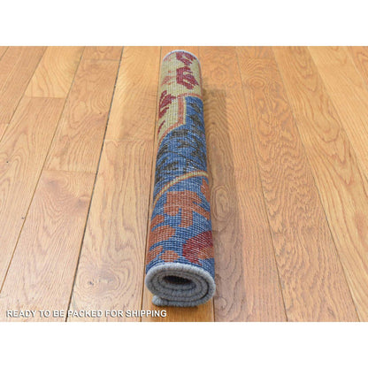 Mamluk Wool Hand Knotted Rug Blue No Border 2.0X2.1 -O080370
