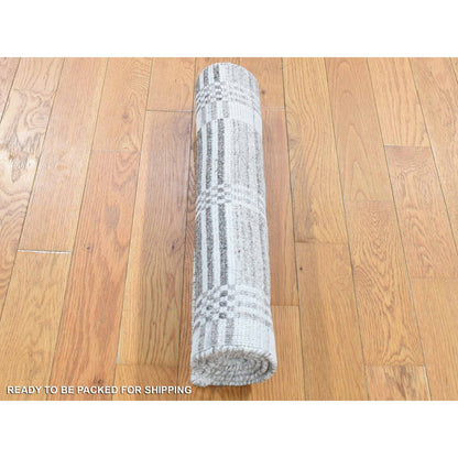 Modern and Contemporary Wool Hand Loomed Rug Ivory No Border 2.0X3.0 -O080371