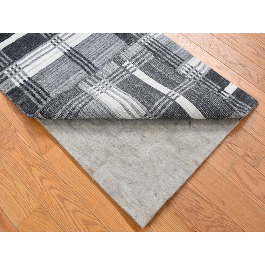 Modern and Contemporary Wool Hand Loomed Rug Grey No Border 1.10X2.10 -O080372