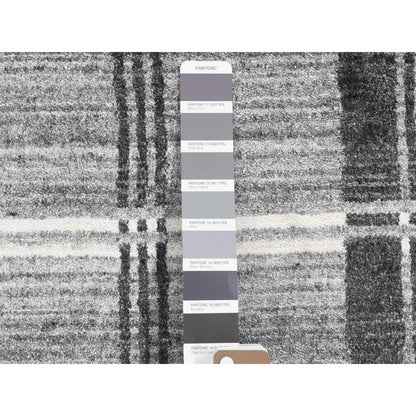 Modern and Contemporary Wool Hand Loomed Rug Grey No Border 1.10X2.10 -O080372