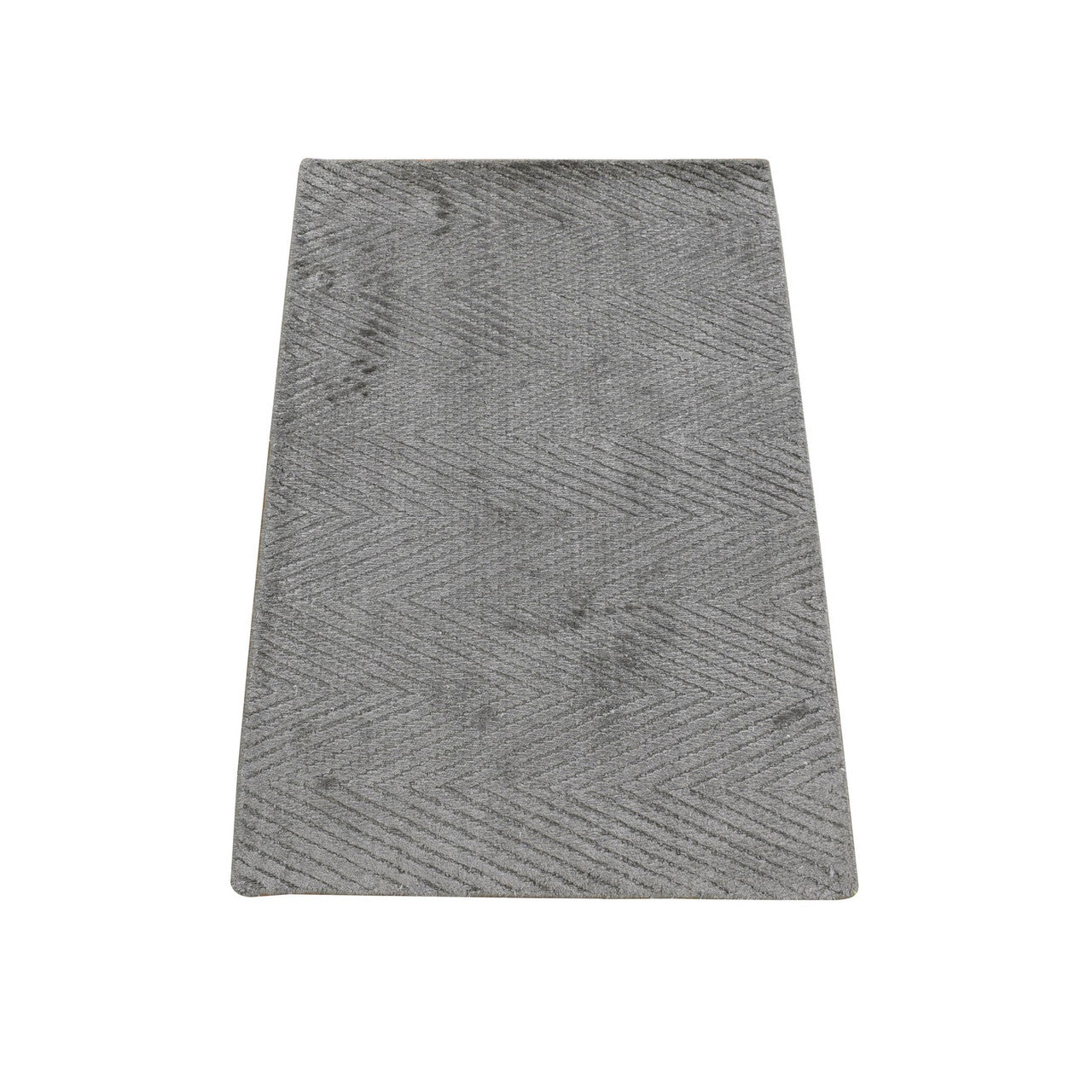 Beige 2'0" x 3'1" Modern and Contemporary Handloom Silk Rug - Sku: O080373