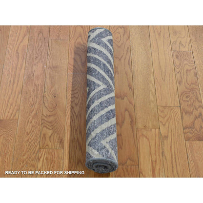 Modern and Contemporary Wool & Silk Hand Knotted Rug Grey No Border 2.0X3.0 -O080374