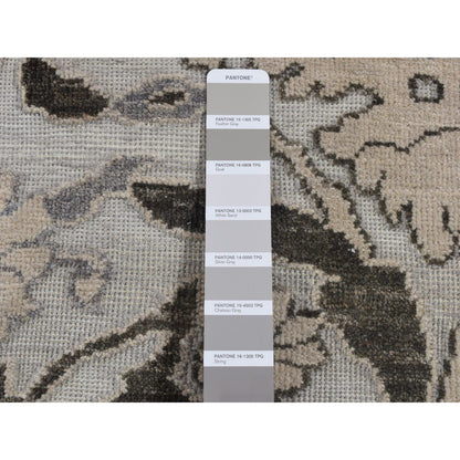 Oushak And Peshawar Wool Hand Knotted Rug Ivory No Border 2.1X3.1 -O080377