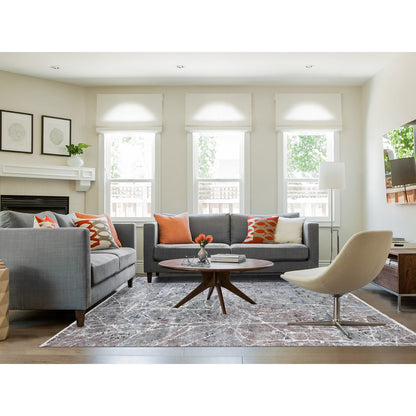 Modern and Contemporary Wool & Silk Hand Knotted Rug Grey No Border 7.7X10.1 -O080380