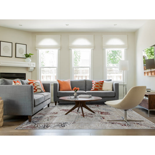 Transitional Wool & Silk Hand Knotted Rug Beige Beige 8.2X10.3 -O080394