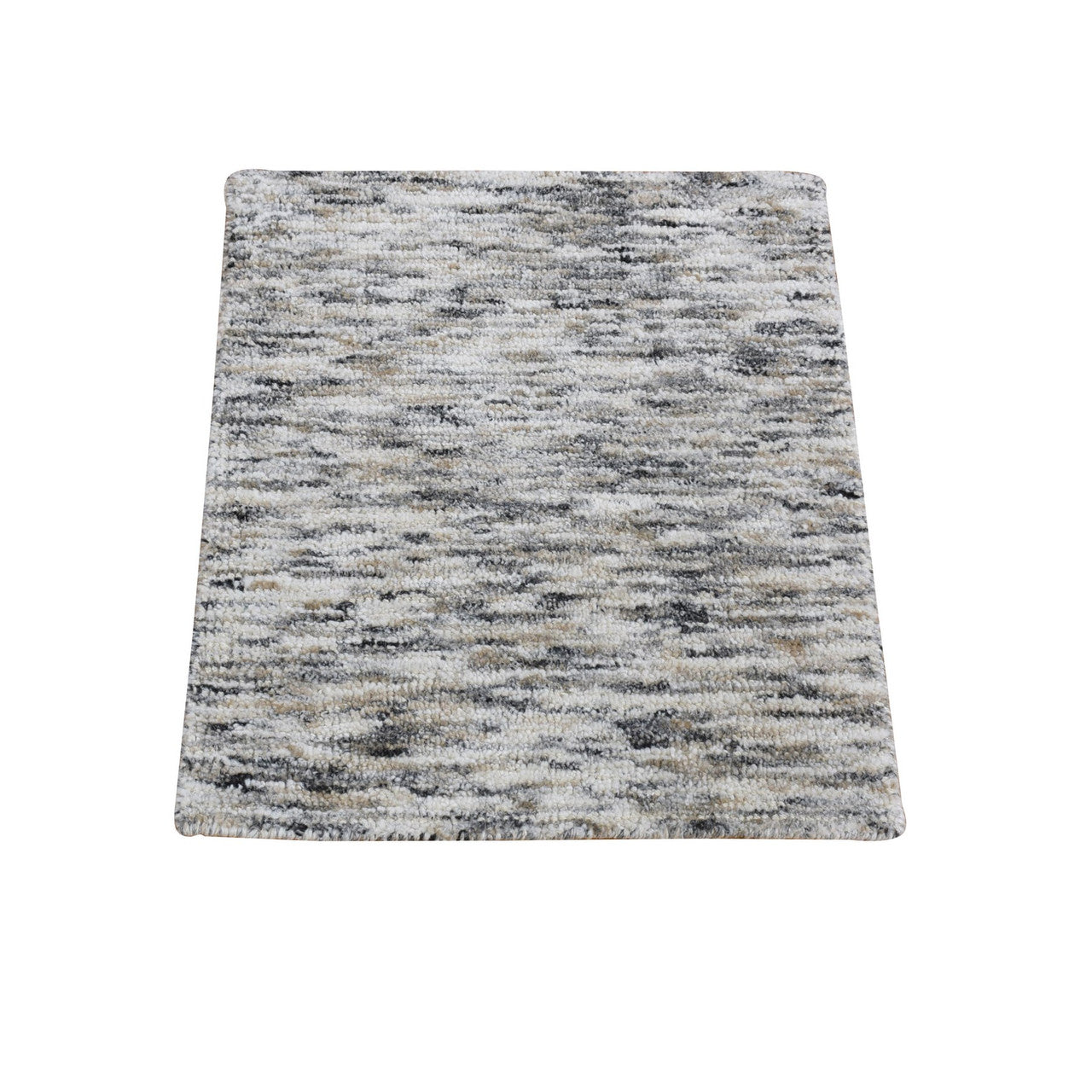 Brown 1'9" x 2'1" Modern and Contemporary Handloom Wool/Silk Rug - Sku: O080398