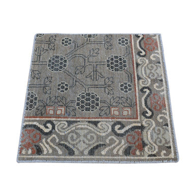Khotan and Samarkand Wool Hand Knotted Rug Brown Brown 2.1X2.2 -O080399