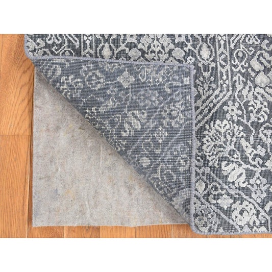 Modern and Contemporary Wool & Silk Hand Knotted Rug Grey No Border 2.1X2.1 -O080400