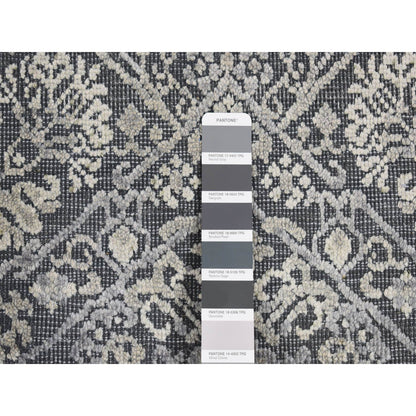 Modern and Contemporary Wool & Silk Hand Knotted Rug Grey No Border 2.1X2.1 -O080400