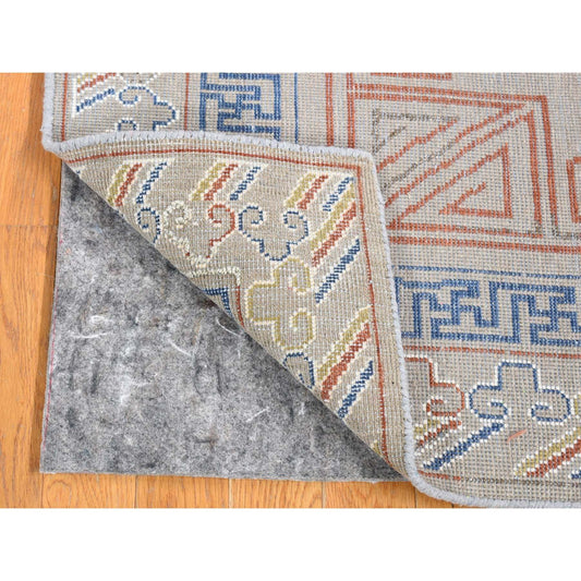 Khotan and Samarkand Wool Hand Knotted Rug Grey Gray 2.2X2.2 -O080405