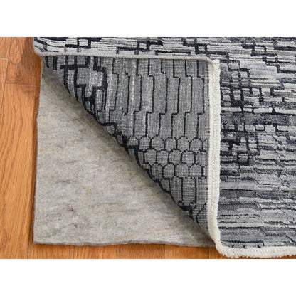 Modern and Contemporary Wool & Silk Hand Knotted Rug Grey No Border 2.0X2.0 -O080406