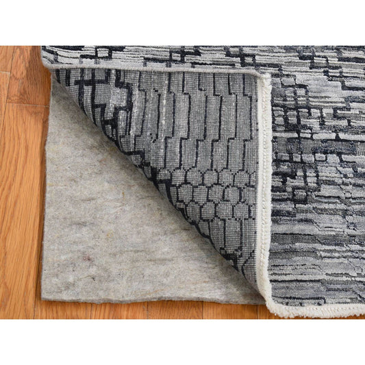 Modern and Contemporary Wool & Silk Hand Knotted Rug Grey No Border 2.0X2.0 -O080406