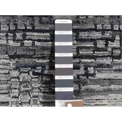 Modern and Contemporary Wool & Silk Hand Knotted Rug Grey No Border 2.0X2.0 -O080406