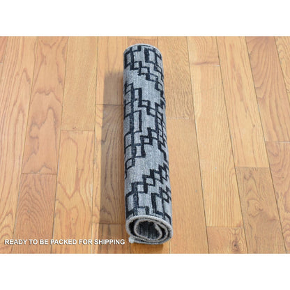 Modern and Contemporary Wool & Silk Hand Knotted Rug Grey No Border 2.0X2.0 -O080406