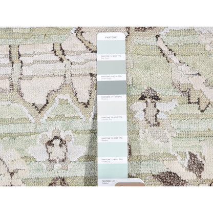Oushak And Peshawar Wool & Silk Hand Knotted Rug Green No Border 1.7X2.0 -O080408
