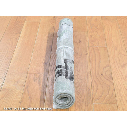 Oushak And Peshawar Wool & Silk Hand Knotted Rug Green No Border 1.7X2.0 -O080408