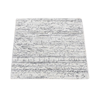 Modern and Contemporary Wool Hand Loomed Rug Grey No Border 1.10X2.0 -O080409