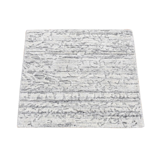 Modern and Contemporary Wool Hand Loomed Rug Grey No Border 1.10X2.0 -O080409