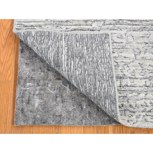 Modern and Contemporary Wool Hand Loomed Rug Grey No Border 1.10X2.0 -O080409