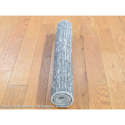 Modern and Contemporary Wool Hand Loomed Rug Grey No Border 1.10X2.0 -O080409