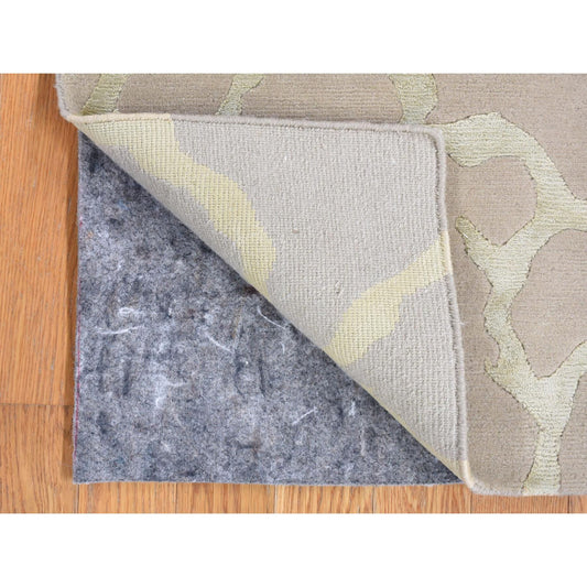 Wool and Silk Wool & Silk Hand Knotted Rug Brown No Border 2.0X2.0 -O080410