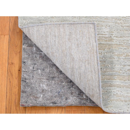 Modern and Contemporary Wool & Silk Hand Knotted Rug Beige No Border 2.0X3.0 -O080415