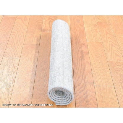 Modern and Contemporary Wool & Silk Hand Knotted Rug Beige No Border 2.0X3.0 -O080415