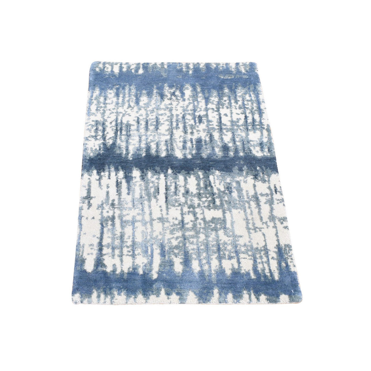 Ivory 2'1" x 3'1" Modern and Contemporary Hand knotted Wool/Silk Rug - Sku: O080416