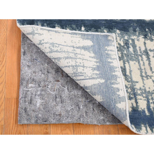 Modern and Contemporary Wool & Silk Hand Knotted Rug Ivory No Border 2.1X3.1 -O080416