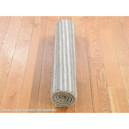 Modern and Contemporary Wool & Silk Hand Loomed Rug Beige No Border 2.0X3.0 -O080417