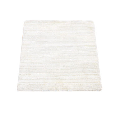 Modern and Contemporary Wool & Silk Hand Loomed Rug Ivory No Border 2.1X2.1 -O080418