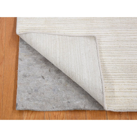 Modern and Contemporary Wool & Silk Hand Loomed Rug Ivory No Border 2.1X2.1 -O080418