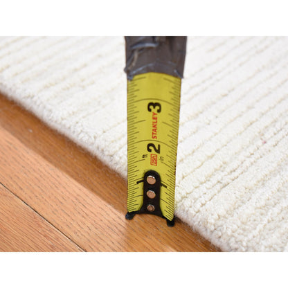 Modern and Contemporary Wool & Silk Hand Loomed Rug Ivory No Border 2.1X2.1 -O080418