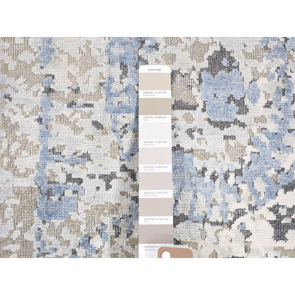 Modern and Contemporary Wool & Silk Hand Knotted Rug Beige No Border 2.0X2.1 -O080419