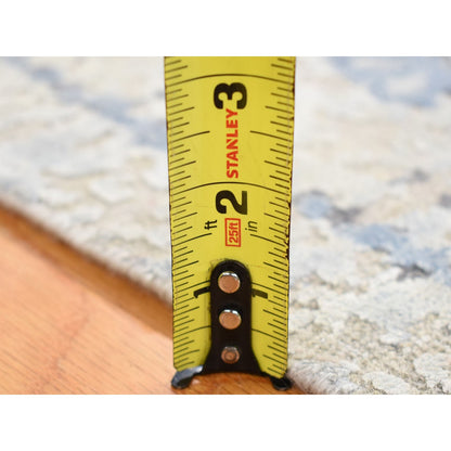 Modern and Contemporary Wool & Silk Hand Knotted Rug Beige No Border 2.0X2.1 -O080419