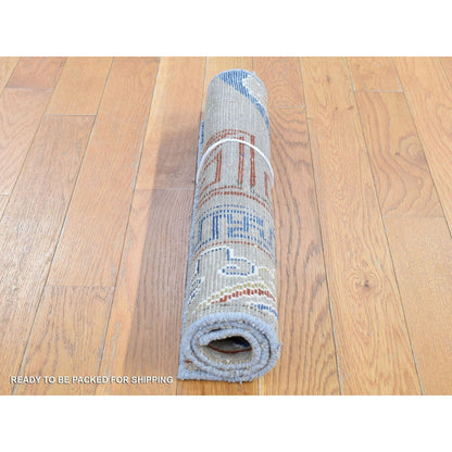 Khotan and Samarkand Wool Hand Knotted Rug Beige Beige 2.1X2.2 -O080421