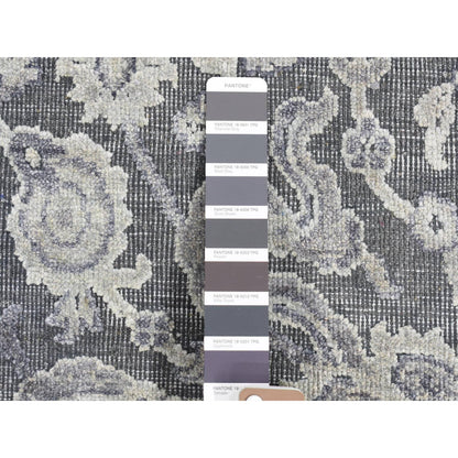 Oushak And Peshawar Wool & Silk Hand Knotted Rug Grey No Border 2.0X2.1 -O080422