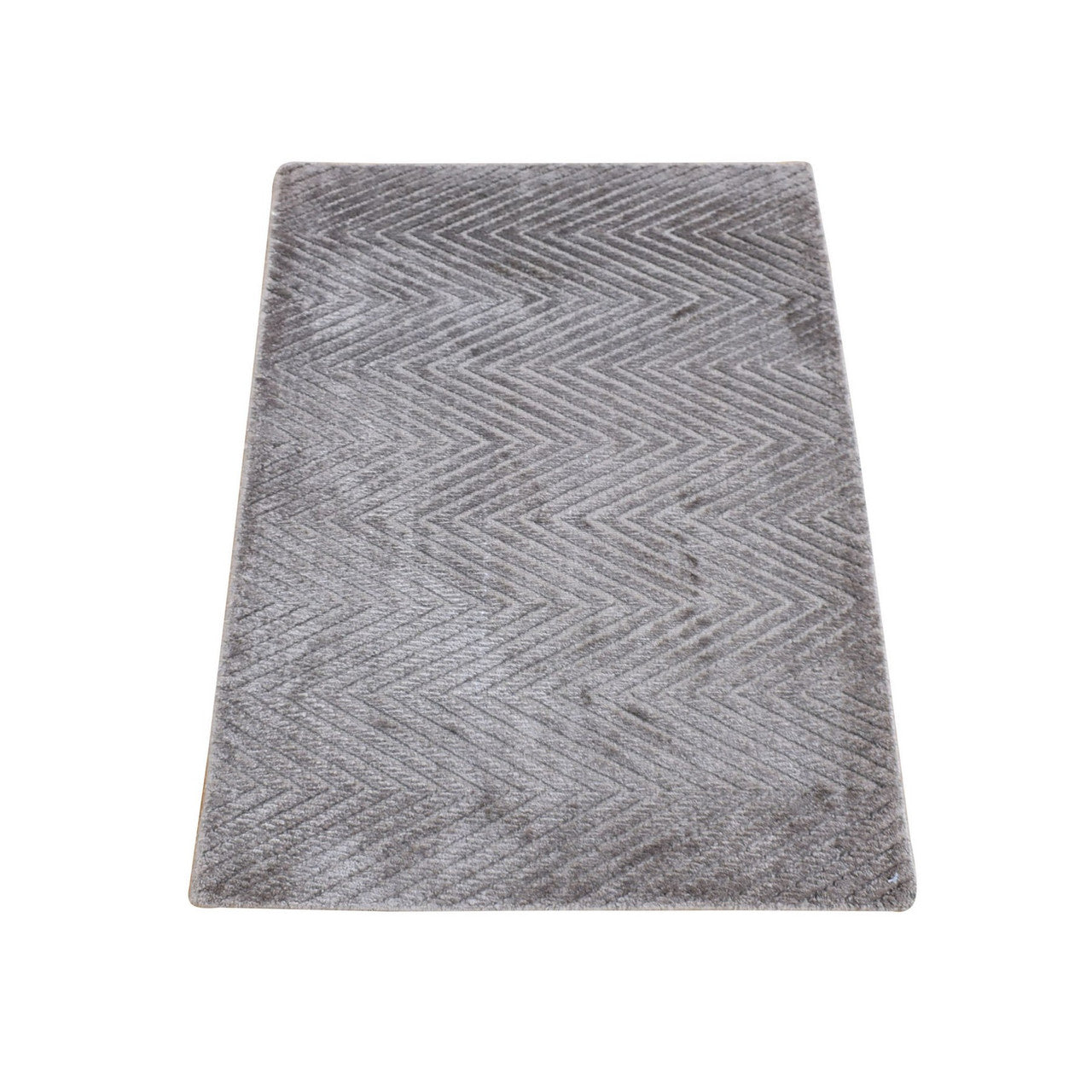 Brown 2'1" x 3'0" Modern and Contemporary Handloom Wool/Silk Rug - Sku: O080427