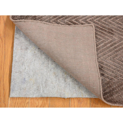 Modern and Contemporary Wool & Silk Hand Loomed Rug Brown No Border 2.1X3.0 -O080427
