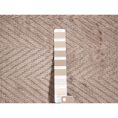 Modern and Contemporary Wool & Silk Hand Loomed Rug Brown No Border 2.1X3.0 -O080427