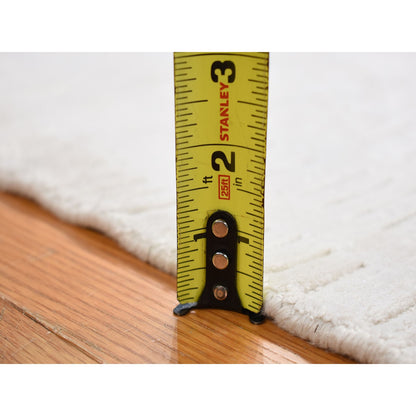 Modern and Contemporary Wool & Silk Hand Loomed Rug Ivory No Border 2.0X3.0 -O080431