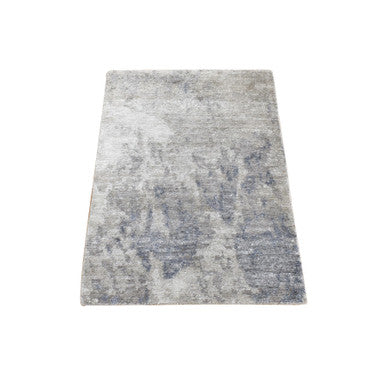 Modern and Contemporary Wool & Silk Hand Knotted Rug Grey No Border 2.0X2.10 -O080433