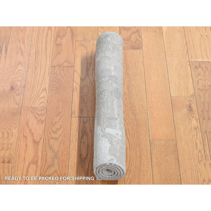 Modern and Contemporary Wool & Silk Hand Knotted Rug Grey No Border 2.0X2.10 -O080433