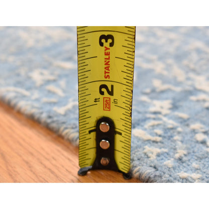 Modern and Contemporary Wool & Silk Hand Knotted Rug Blue No Border 2.1X3.0 -O080434